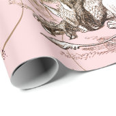 Alice in Wonderland Roze Cadeaupapier (Rol Hoek)