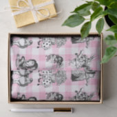 Alice in Wonderland, roze en witte gingham Tissuepapier (Geschenk)