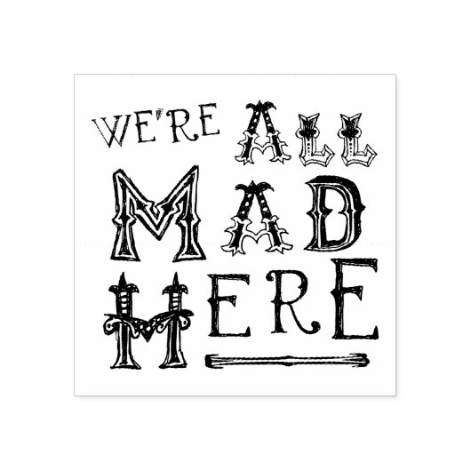 Alice in Wonderland rubberen stempel - waren allem (Afrduk)