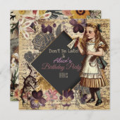Alice in Wonderland Save The Date (Voorkant / Achterkant)