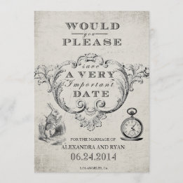 Alice in Wonderland Save the Date