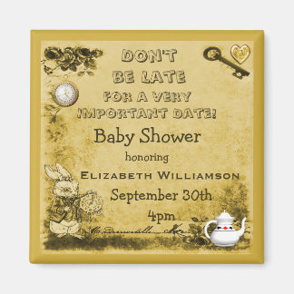Alice in Wonderland Save The Date Baby shower Magneet