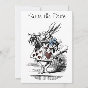 Alice in Wonderland Save the Date Invitation Kaart