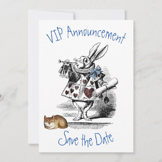Alice in Wonderland Save the Date Invitation Kaart (Voorkant)