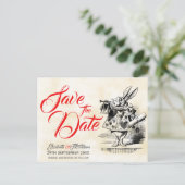 Alice in Wonderland Save the Date Postcard Briefkaart (Staand voorkant)