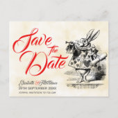 Alice in Wonderland Save the Date Postcard Briefkaart (Voorkant)