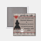 Alice in Wonderland Save the Date Trouwmagneten Magneet (Voorkant / Achterkant)