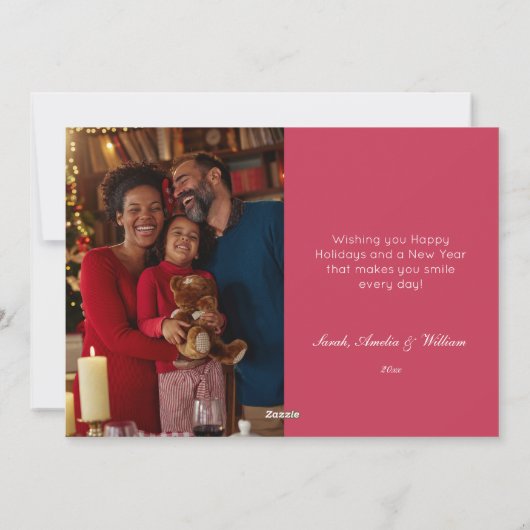 Alice in Wonderland schattige waterverf roze foto Feestdagenkaart (Achterkant)