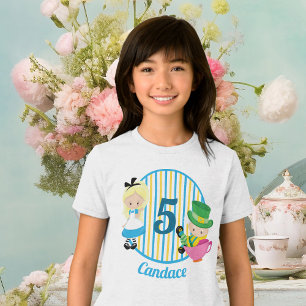 Alice in Wonderland Schattigee aangepaste meisjes Tri-Blend Shirt