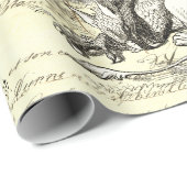 Alice in Wonderland Script Beige Cadeaupapier (Rol Hoek)