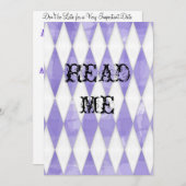 Alice in Wonderland Shower Invite Kaart (Voorkant / Achterkant)