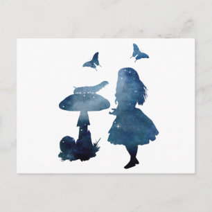 Alice in wonderland Silhouette Briefkaart