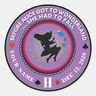 Alice in Wonderland Sobriety Medallion Ronde Sticker