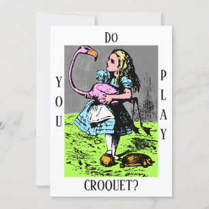 Alice in Wonderland: "Speel je croquet?" uitnodige Kaart