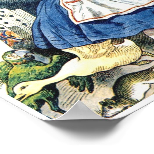 Alice In Wonderland Speelkaarten Gans Poster (Hoek)