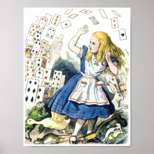 Alice In Wonderland Speelkaarten Gans Poster