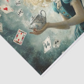 Alice in Wonderland speelkaarten theepot decoupage Tissuepapier (Detail)