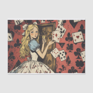  Alice in Wonderland Spelen Kaart Decoupage Tissuepapier