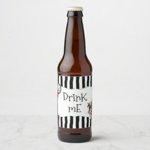 Alice in Wonderland Striped Party Bier Etiket
