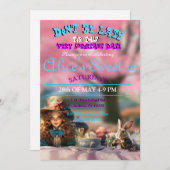 Alice In Wonderland Sweet 16 Invitation (Devant / Derrière)