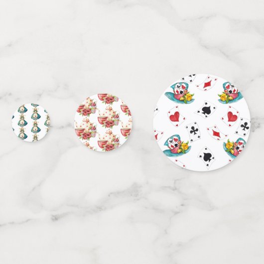 Alice in Wonderland Tafel Confetti (Voorkanten)