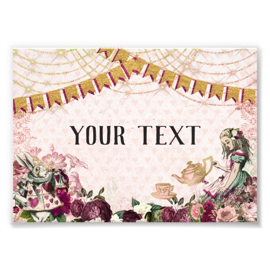 Alice in Wonderland Tea Foto Afdruk (Voorkant)