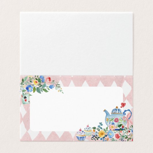 Alice in Wonderland Tea Party Anniversaire Étiquet (Outside Unfolded)