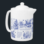 Alice in Wonderland Tea Party Blue Toile Citations<br><div class="desc">Classique littéraire, Alice's Adventures in Wonderland de Lewis Carroll illustré par John Tenniel, gravé sur le bois, avec des citations dans le style neutre monochrome toile pour les amateurs de livre, littérature imaginaire, époque victorienne. Les scènes montrent Alice, Mad Hatter, White Rabbit, la fête du thé, Caterpillar, The Cheshire Cat,...</div>