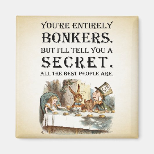 Alice in Wonderland - Tea Party - Bonkers Quote Magneet (Voorkant)