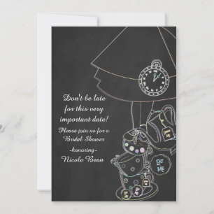 Alice in Wonderland Tea Party Chalkboard Whimsical Kaart