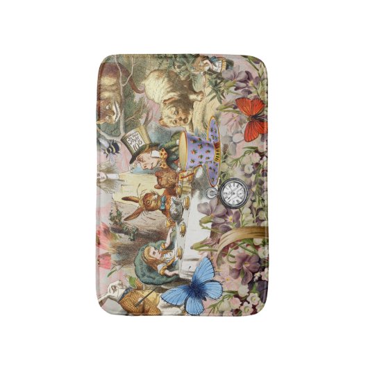 Alice in Wonderland tea party characters Badmat (Voorkant Verticaal)