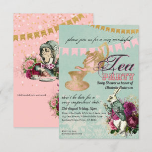  Alice in Wonderland Tea Party Custom Party Kaart
