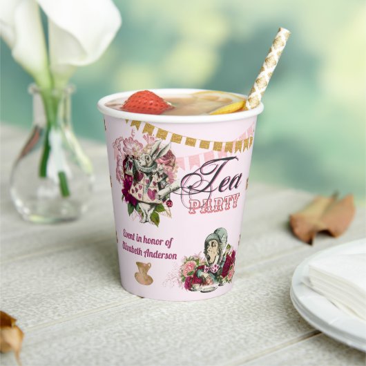 Alice in Wonderland Tea Party Custom Party Papieren Bekers (Insitu)