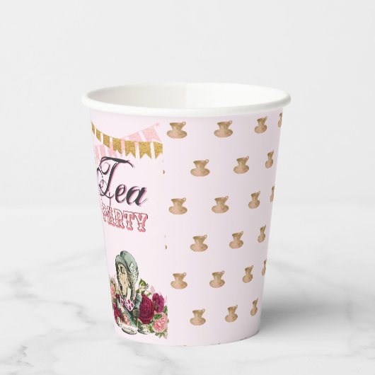 Alice in Wonderland Tea Party Custom Party Papieren Bekers (Links)