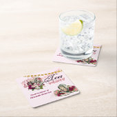 Alice in Wonderland Tea Party Custom Party Vierkante Kartonnen Onderzetter (Insitu)