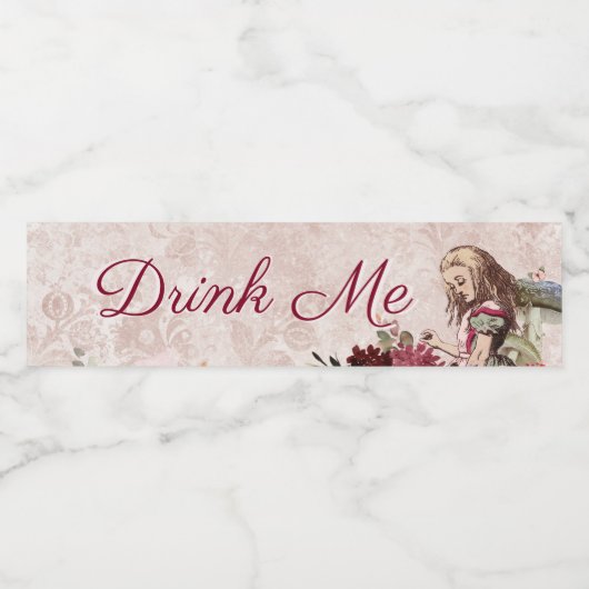 Alice in Wonderland Tea Party Drink Me Waterfles Etiket (Enkel label)