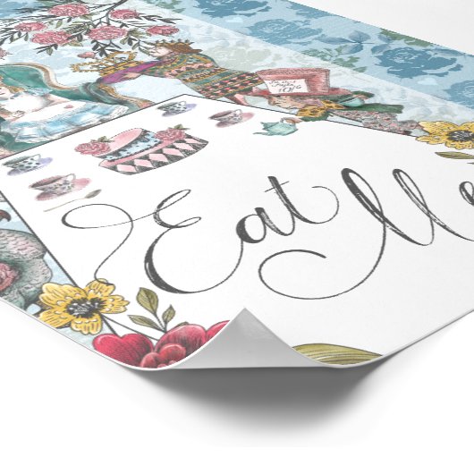 Alice in Wonderland Tea Party Eet me Poster (Hoek)
