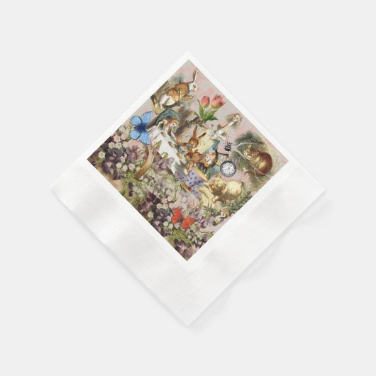 Alice in Wonderland Tea Party Kunst Servet (Hoek)