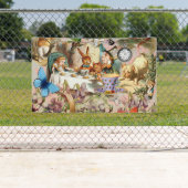 Alice in Wonderland Tea Party Kunst Spandoek (Insitu)