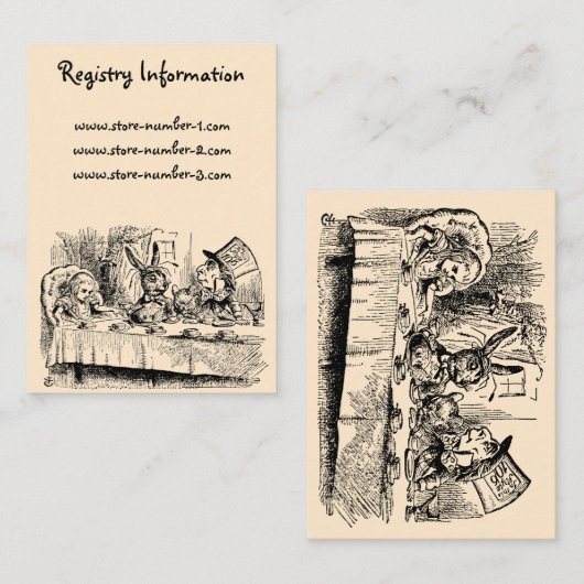  Alice in Wonderland, Tea Party Scene Visitekaartje (Voorkant / Achterkant)