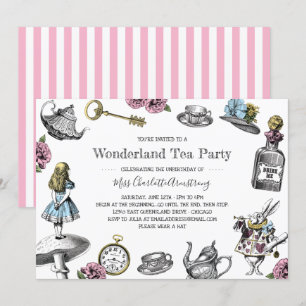 Alice in Wonderland Tea Party Stripes Kaart