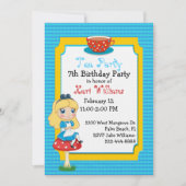 Alice In Wonderland Tea Party Verjaardag Custom Kaart (Voorkant)