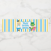 Alice in Wonderland Tea Party Waterfles Etiket (Enkel label)