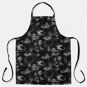 Alice in Wonderland Tea Time Black White Apron Schort