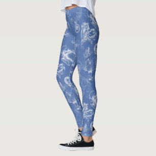 Alice in Wonderland Tea Time Blue Leggings