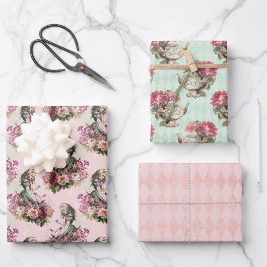 Alice In Wonderland Tea Time Wrapper Feuilles Papi (Recto)