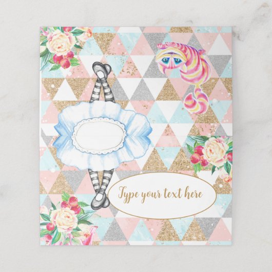 Alice in Wonderland Tent Place Card (Buitenkant ongevouwen)