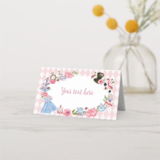 Alice in Wonderland Tent Place Card (Voorkant)