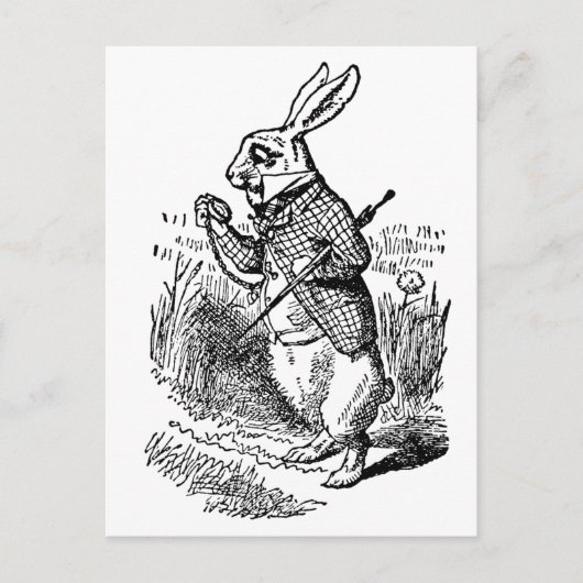  Alice in Wonderland, The White Rabbit Watch Briefkaart (Voorkant)