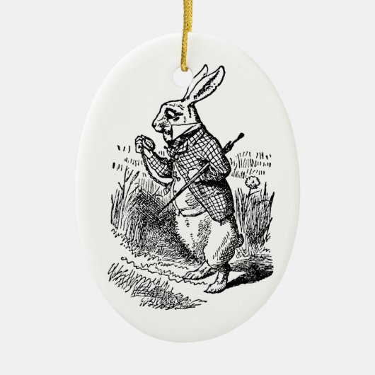 Alice in Wonderland, The White Rabbit Watch Keramisch Ornament (Voorkant)